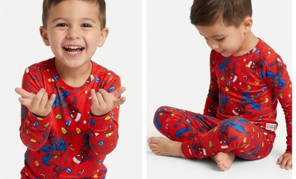 Marvel Spider-Man Christmas Pajamas Toddler Boys 3T NWT Viscose Soft PJ Set Red